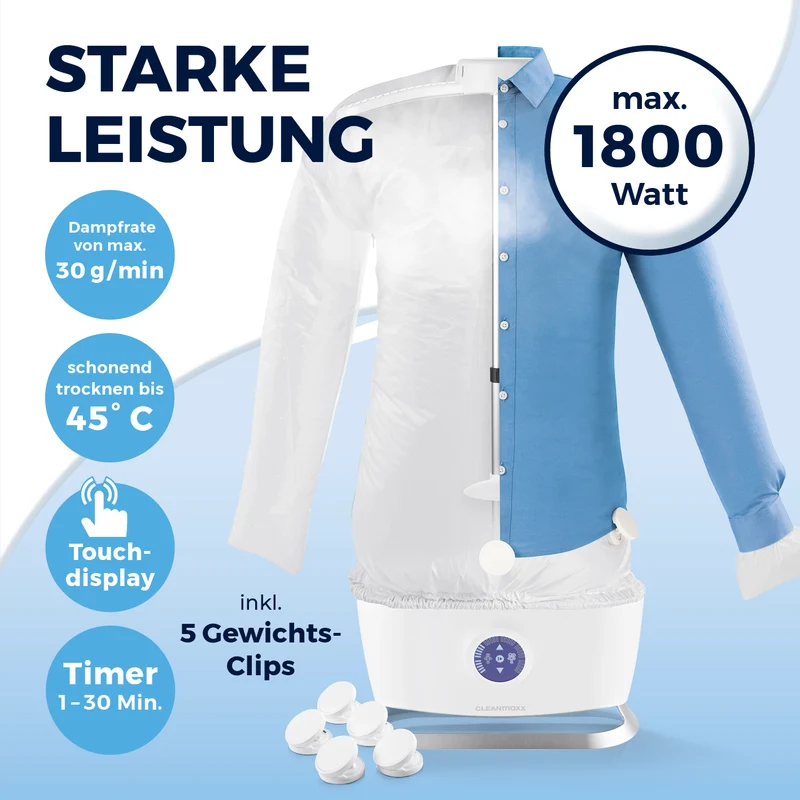 Hemdenbügler PRO STEAM mit Hosenaufsatz - Weiß