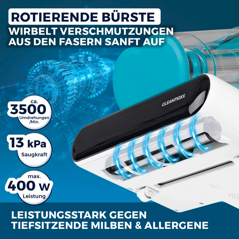Milbensauger Rotation - blau/weiß