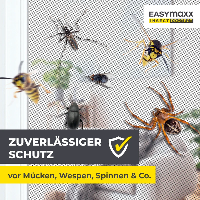 Insektenschutzgitter mit Magnetbefestigung - 150 x 180 cm - Schwarz