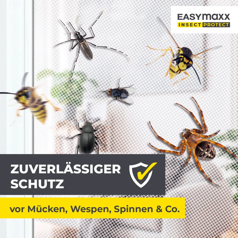 Insektenschutzgitter mit Magnetbefestigung - 4er-Set - 130 x 150 cm - Weiß