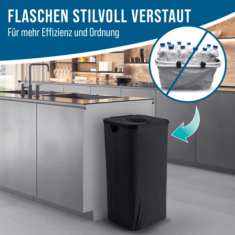 Pfandflaschen-Sammelbehälter - Schwarz