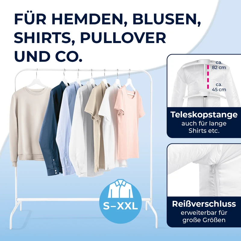 Hemdenbügler PRO - Silber/Weiß