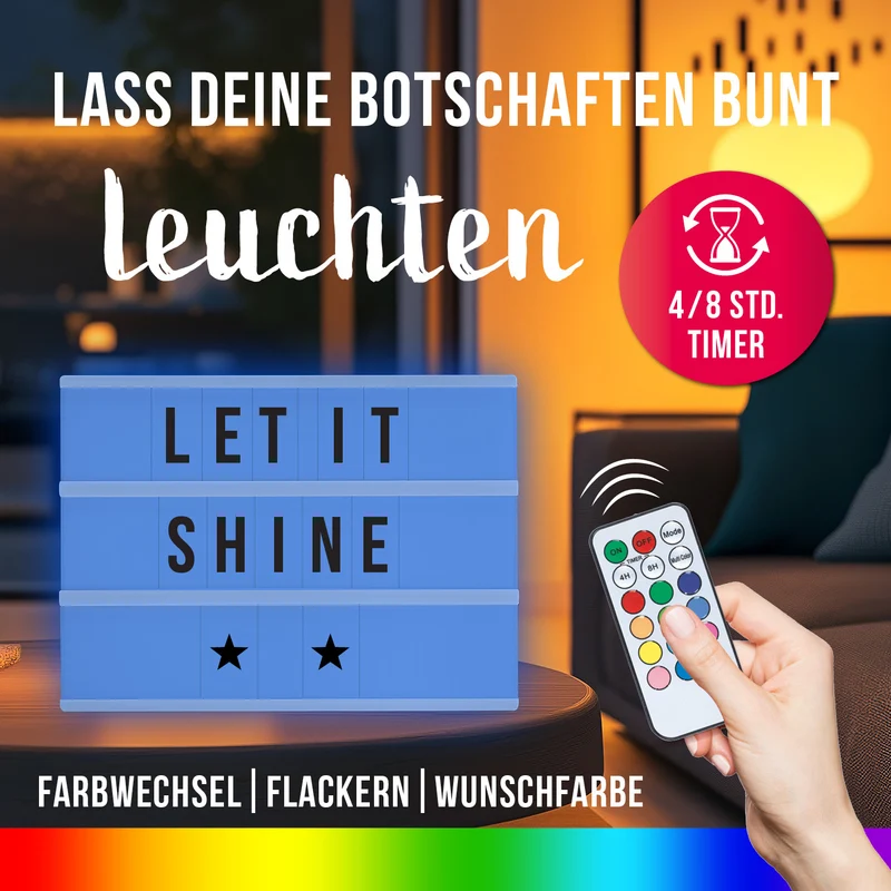 LED-Leuchtkasten - 173 Buchstaben & Symbole