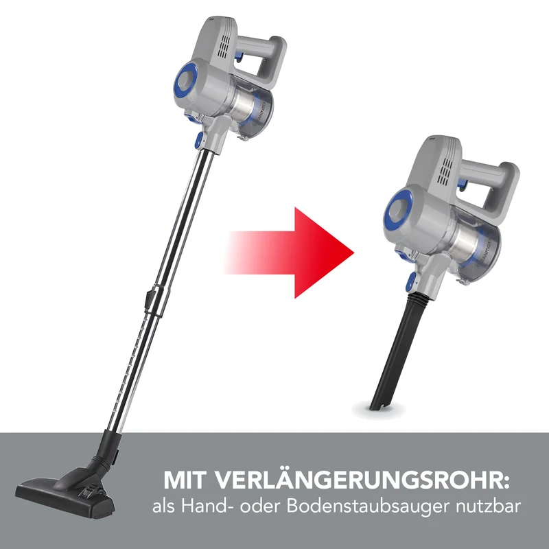 Akku-Zyklon-Staubsauger - hellgrau/blau