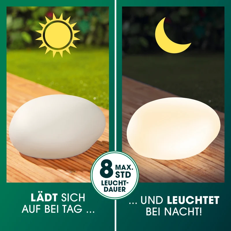 Solar-Leuchte Stein mit Farbwechsel