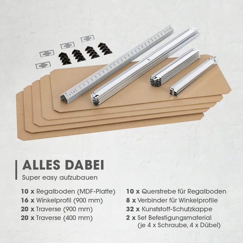 Schwerlastregal & Werkbank 2er-Set - 180 x 90 x 40 cm - 1750 kg Traglast, 175 kg pro Ebene