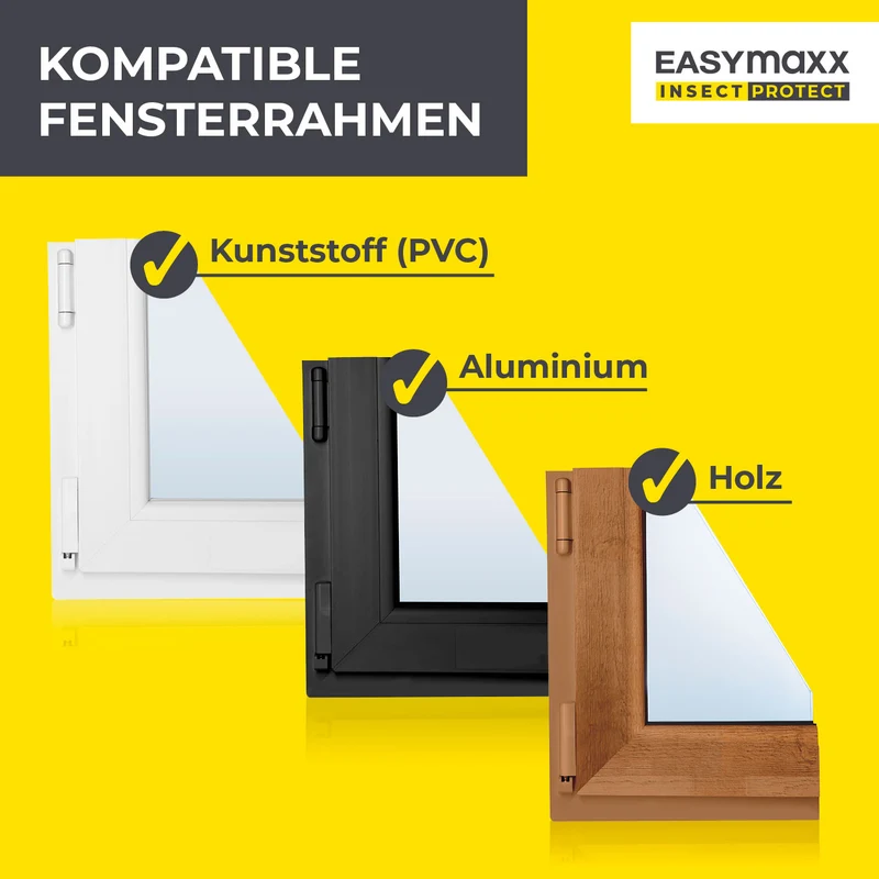 Insekten- & Pollenschutzgitter mit Magnetbefestigung für Fenster bis zu 130 x 150 cm