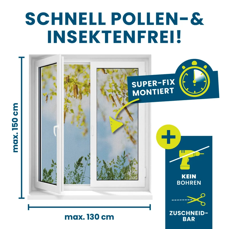 Insekten- & Pollenschutzgitter mit Magnetbefestigung