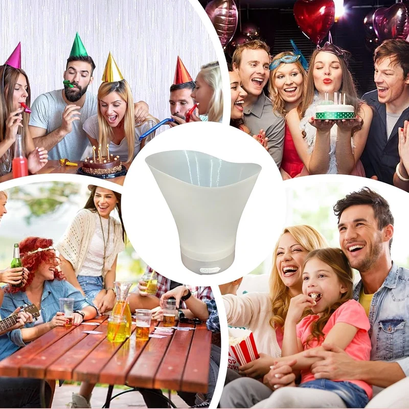 Wein-Cooler – 7L, LED-Beleuchtung, Bluetooth-Speaker, USB-C, wiederaufladbar