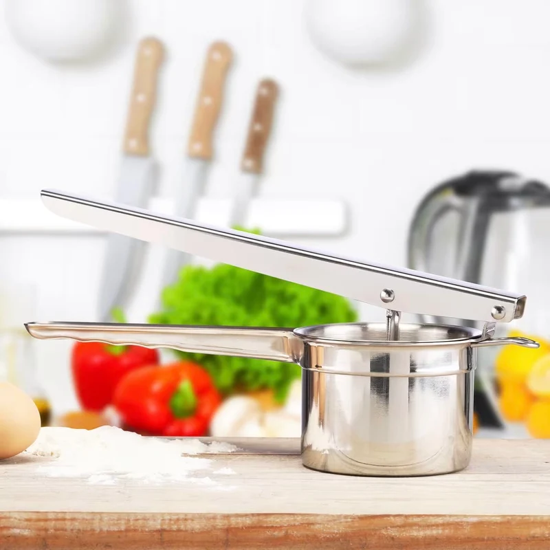 Kartoffelpresse – Edelstahl, ergonomisch, für Püree, Spätzleteig & Gemüse