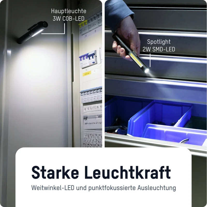 Ansmann Stiftleuchte Penlight 4in1R – wiederaufladbare LED-Stiftlampe mit UV-Licht und Laserpointer