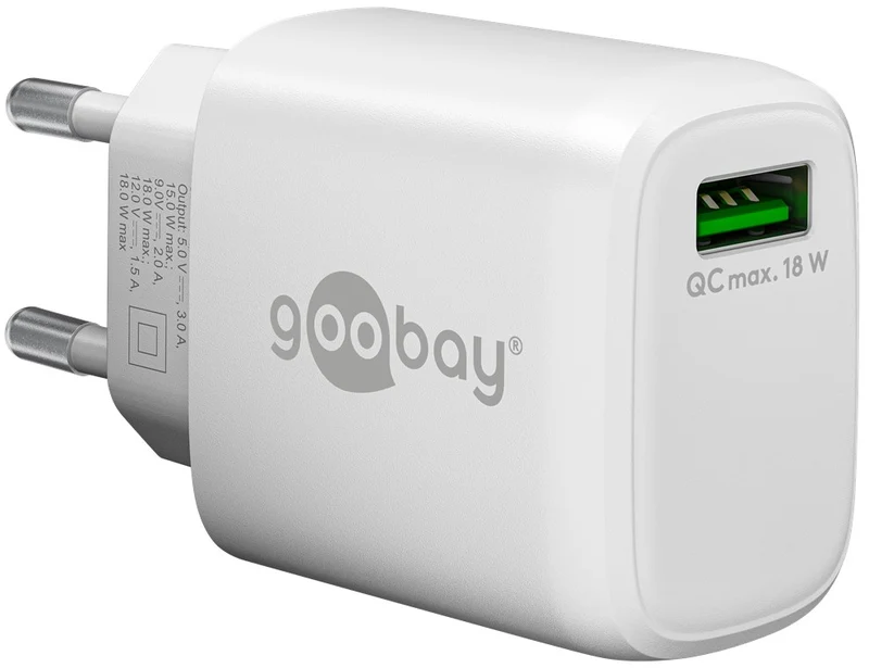 Goobay USB-C™ PD 3-fach Multiport-Schnellladegerät (65 W) weiß - 2x USB-C™-Anschlüsse (Power Delivery) und 1x USB-A-Anschluss (Quick Charge) - weiß