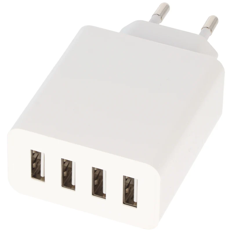 AccuCell Ladeadapter USB - 5,0A 4-Port Multiadapter mit Auto-ID - weiß