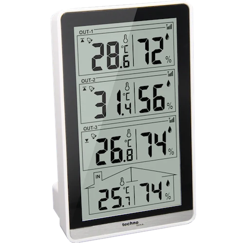 Technoline WS 7060 - moderne Temperaturstation mit 3 Außensensoren und 4 Messwerten