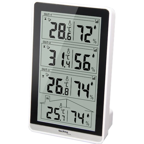Technoline WS 7060 - moderne Temperaturstation mit 3 Außensensoren und 4 Messwerten