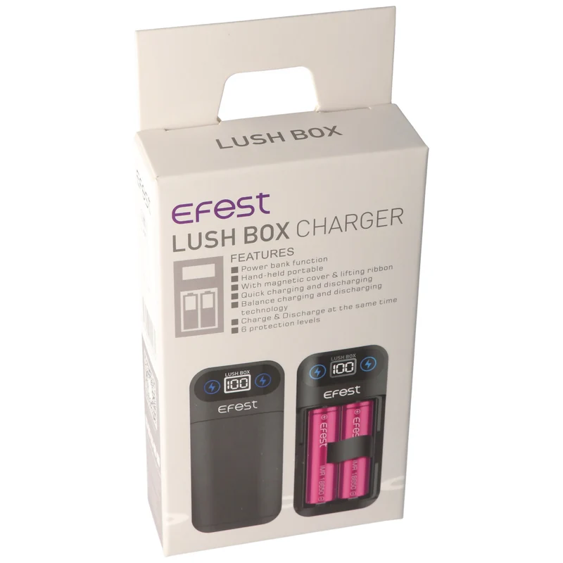 Efest 3in1 Powerbank & Ladegerät für 18650 Li-Ion Akkus – USB-Ausgang 2,1A