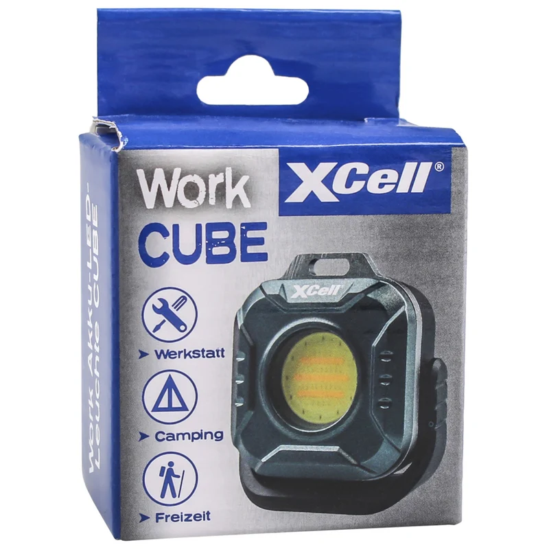 Xcell Work Akku-LED-Leuchte Cube, 500 Lumen, 4 Farbtemperaturen, 6 Modi