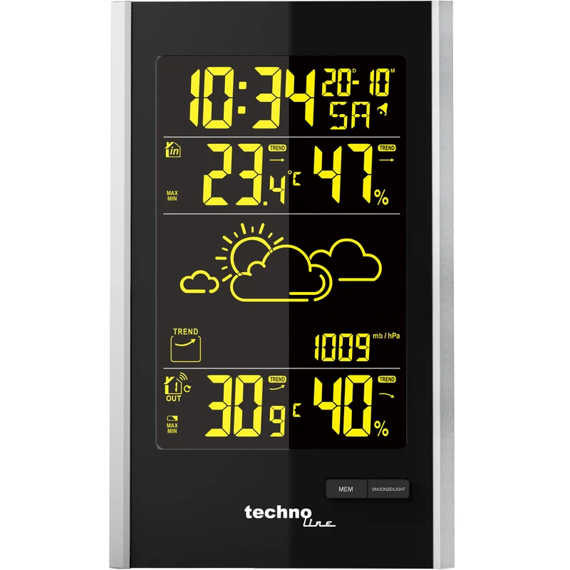 Technoline WS 9060 moderne Wetterstation mit Farbwechselfunktion