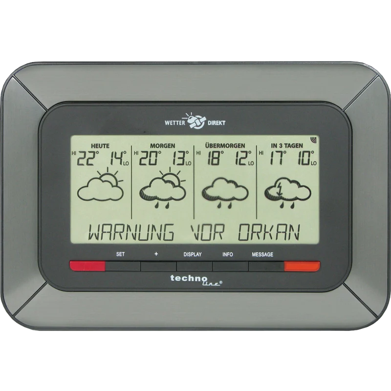 Technoline Satellitengestützte Wetterstation - WD 4920 mit Unwetterwarnung