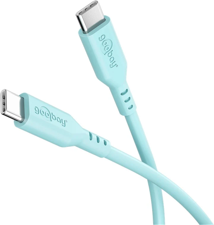 Goobay USB-C Silikon-Ladekabel, für USB-C Geräte, schnellladefähig, Knickschutz, Länge 1,5 Meter