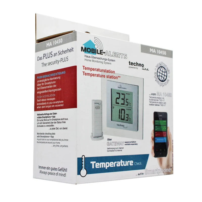 Technoline Temperaturstation mit Innen- und Außenfühler, das Haus-Überwachungs-System für Ihre Temperaturen