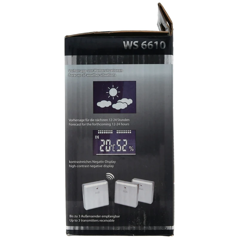 Technoline Wetterstation WS6610 mit Luchtfeuchtanzeige für innen und außen und vielen anderen Funktionen