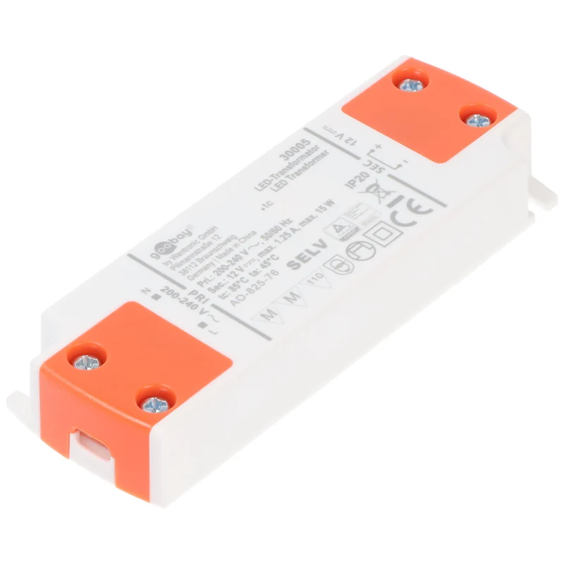 Goobay LED-Trafo 12 V/15 W 12 V DC für LEDs bis 15 W Gesamtlast 103x35,5x16mm