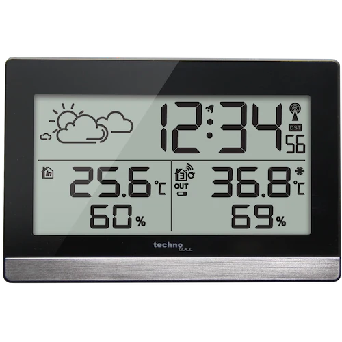 Technoline WS 9255 - moderne Wetterstation, schwarz