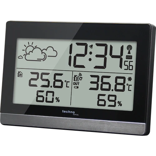 Technoline WS 9255 - moderne Wetterstation, schwarz